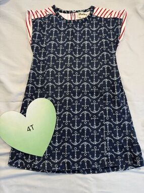 Hatley Navy Anchor Dress with Red Stripes